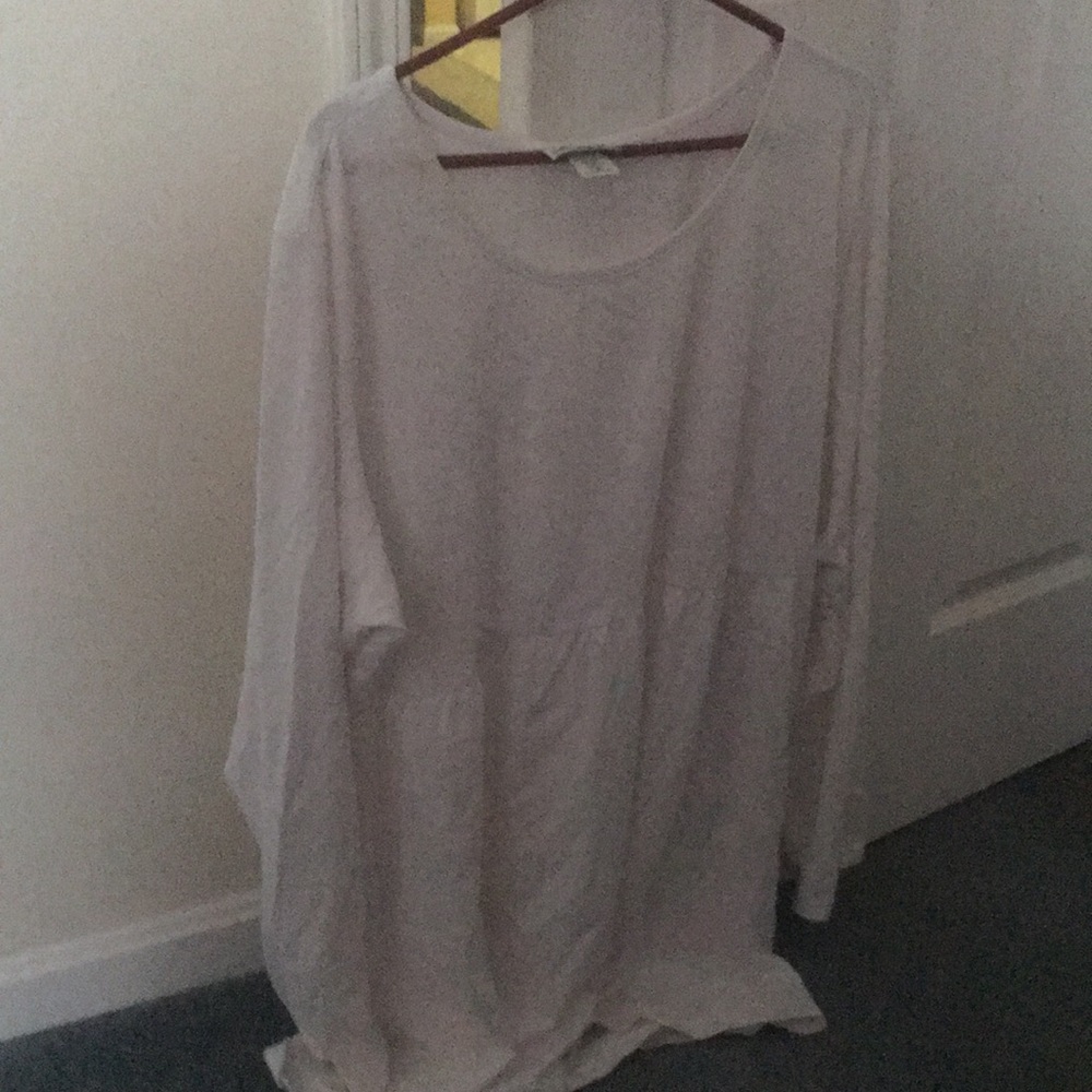 White long sleeve baby doll top